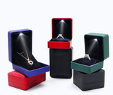 Flannel LED Jewelry Box - Lover Gift Wedding Ring Pendant Earring Display
