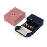 Flannelette Jewelry Box Double Open for Ring Stud Necklace Pendant