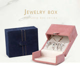 Flannelette Jewelry Box Double Open for Ring Stud Necklace Pendant