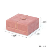 Flannelette Jewelry Box Double Open for Ring Stud Necklace Pendant
