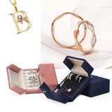 Flannelette Jewelry Box Double Open for Ring Stud Necklace Pendant