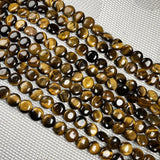 Flat Round Agates Beads Natural Stone Tiger Eye Rainbow Beads 10x10x5mm