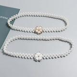 Floral Pearl Elastic Belt - Versatile Dress Accessory