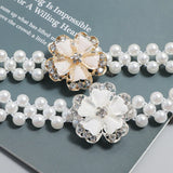 Floral Pearl Elastic Belt - Versatile Dress Accessory