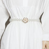 Floral Pearl Elastic Belt - Versatile Dress Accessory