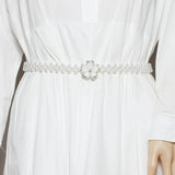Floral Pearl Elastic Belt - Versatile Dress Accessory