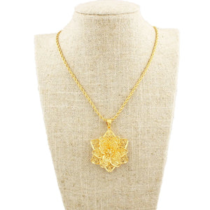 Flower Design Pendant Necklace for Women Girls