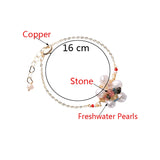Multicolor Stone Bracelet Women Chain Bracelets Freshwater Pearls Jewelry