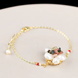Multicolor Stone Bracelet Women Chain Bracelets Freshwater Pearls Jewelry