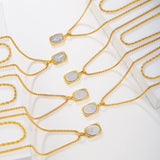 Moonflower Pendant Necklace Stainless Steel Mother's Jewelry