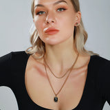 Moonflower Pendant Necklace Stainless Steel Mother's Jewelry