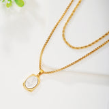 Moonflower Pendant Necklace Stainless Steel Mother's Jewelry