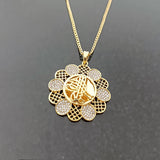 Flower Pendant Necklace Totem Slid Chain Women Necklace