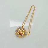 Flower Pendant Necklace Totem Slid Chain Women Necklace