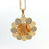 Flower Pendant Necklace Totem Slid Chain Women Necklace