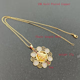 Flower Pendant Necklace Totem Slid Chain Women Necklace