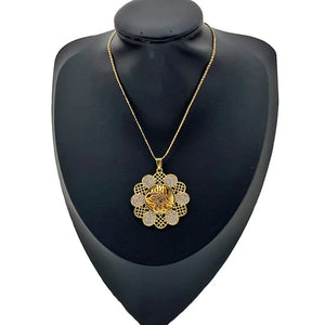Flower Pendant Necklace Totem Slid Chain Women Necklace