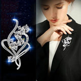 Flower Shape Brooch Pins High Copper Crystal Pins Jewelry Accessories For Women