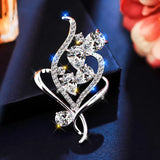 Flower Shape Brooch Pins High Copper Crystal Pins Jewelry Accessories For Women