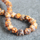 Turkey Stone Yellow Skull Beads Stripe DIY Howlite Lucky Beads Jewelry