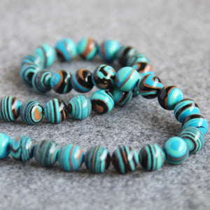 10mm Multicolor Turkey Stone Beads Stripe DIY Loose Howlite 15inch