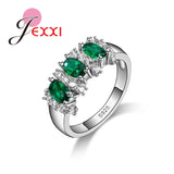Four Colors CZ Sterling Silver Ring Wedding Engagement Jewelry