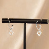 Four Leaf Clover Drop Earrings 925 Sterling Silver Classic Fine Jewelry