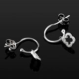 Four Leaf Clover Drop Earrings 925 Sterling Silver Classic Fine Jewelry
