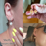 Four Leaf Clover Earrings Silver Plated Hoops Stainless Steel Jewelry
