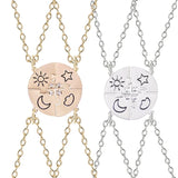 4-Piece Star Moon Necklace Cloud Pendant Sisters Friendship Necklace