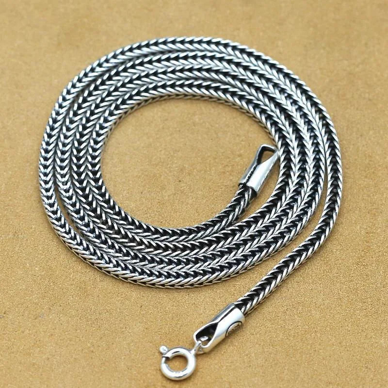Fox Tail Chain Hemp Rope Necklace for Men and Women