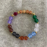 Rainbow Natural Jades 8mm Round Beads Pendant Bracelet Women Jewelry Gift