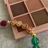 Rainbow Natural Jades 8mm Round Beads Pendant Bracelet Women Jewelry Gift