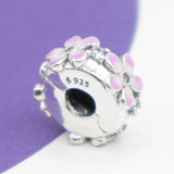 Pink Pav? Clip Charm Beads for Silver 925 Bracelet