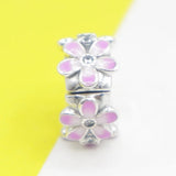 Pink Pav? Clip Charm Beads for Silver 925 Bracelet