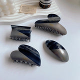 Grey Patchwork Hair Clip Geometric High Acetate Shark Clip