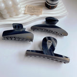 Grey Patchwork Hair Clip Geometric High Acetate Shark Clip