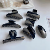 Grey Patchwork Hair Clip Geometric High Acetate Shark Clip