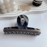Grey Patchwork Hair Clip Geometric High Acetate Shark Clip