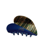 French Retro Stripe Patchwork Hair Clip Geometric Acetate Shark Clip