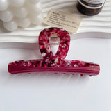 French Retro Red Marbling Floral Patchwork Hair Clip Geometric