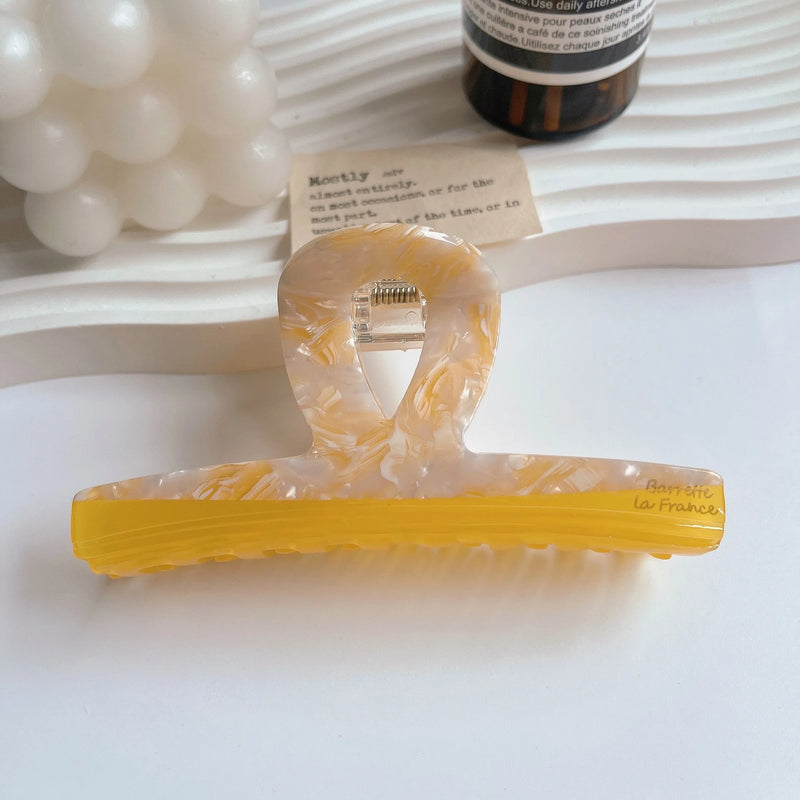 French Retro Yellow Floral Patchwork Hair Clip