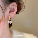 French INS Style Alloy Rhinestone Bow Earrings