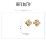 French Petal Zircon Earrings Women Versatile Accessories