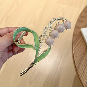 French Gentle Orchid Shark Clip for Women