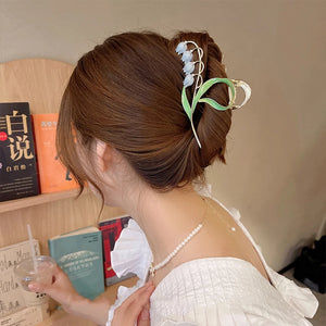 French Gentle Orchid Shark Clip for Women