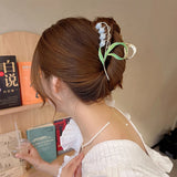French Gentle Orchid Shark Clip for Women