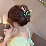 French Gentle Orchid Shark Clip for Women