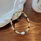 French Beimu Pearl Titanium Steel Neckchain Wedding Jewelry