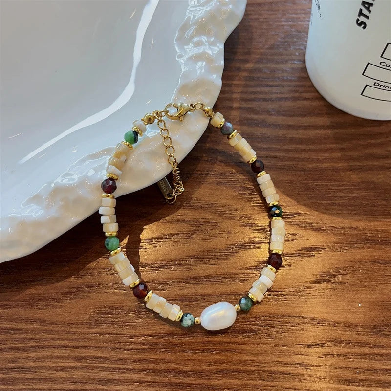 French Beimu Pearl Titanium Steel Neckchain Wedding Jewelry